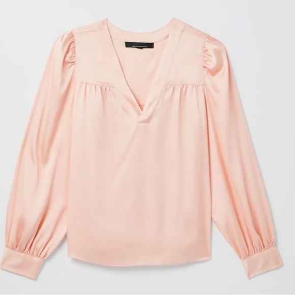 NWT White House Black Market Satin Elegant Black Blouse SZ L - Picture 15 of 16